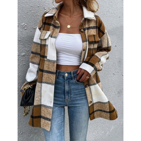 Plaid Wool Shacket - Picture 2 of 8